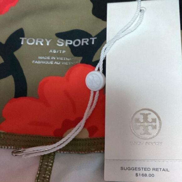 Tory Burch Sport Green Multicolor Floral Yoga Low Rise Athletic Leggings Size XS - Picture 6 of 7